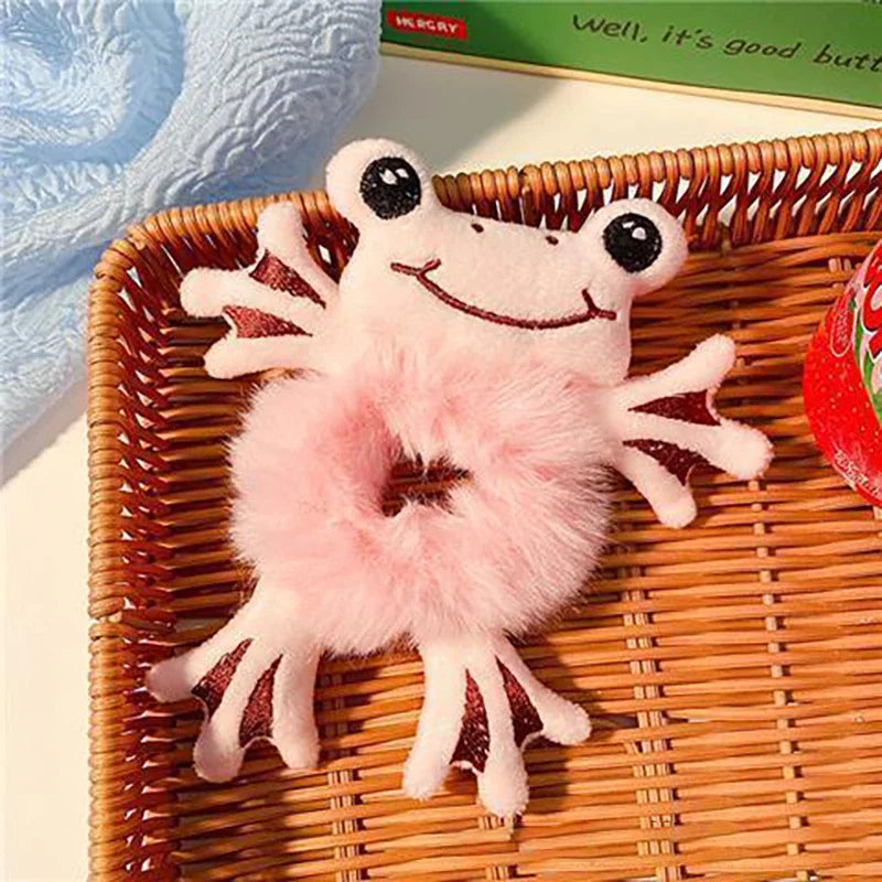 Cute Plush Animal Elastic Hair Bands Frog Panda Cat Hair Rope Ties Women Barrettes Headwear Girls Women Hair Accessories Gifts