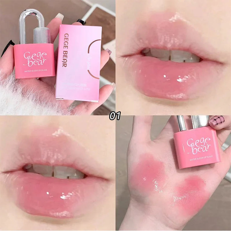 Gege Bear Lockheart Sweet Color Water-Gloss Lip Gloss-Vibrant Colors, Easy to Apply with Long-Lasting Hydration