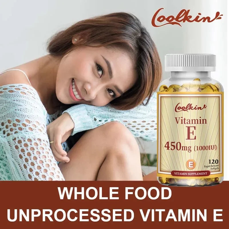 Vitamin E Capsules 450mg - Anti Aging,Anti-Wrinkle Firming Skin, Facial Treatment - 120 Capsules