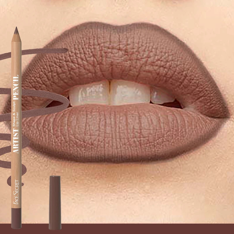 18 Color Face Secret Artist Shape Sculpt Lip Liner Pencil Weightless Precise Liner with Super Soft Blendable Texture Matte Soft