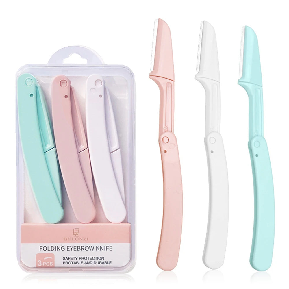 3/5pcs Eyebrow Epilator Sets for Women Makeup Beauty Eyebrows Hair Removal Styling Tool Steel Blade Facial Sourcil Razor Trimmer