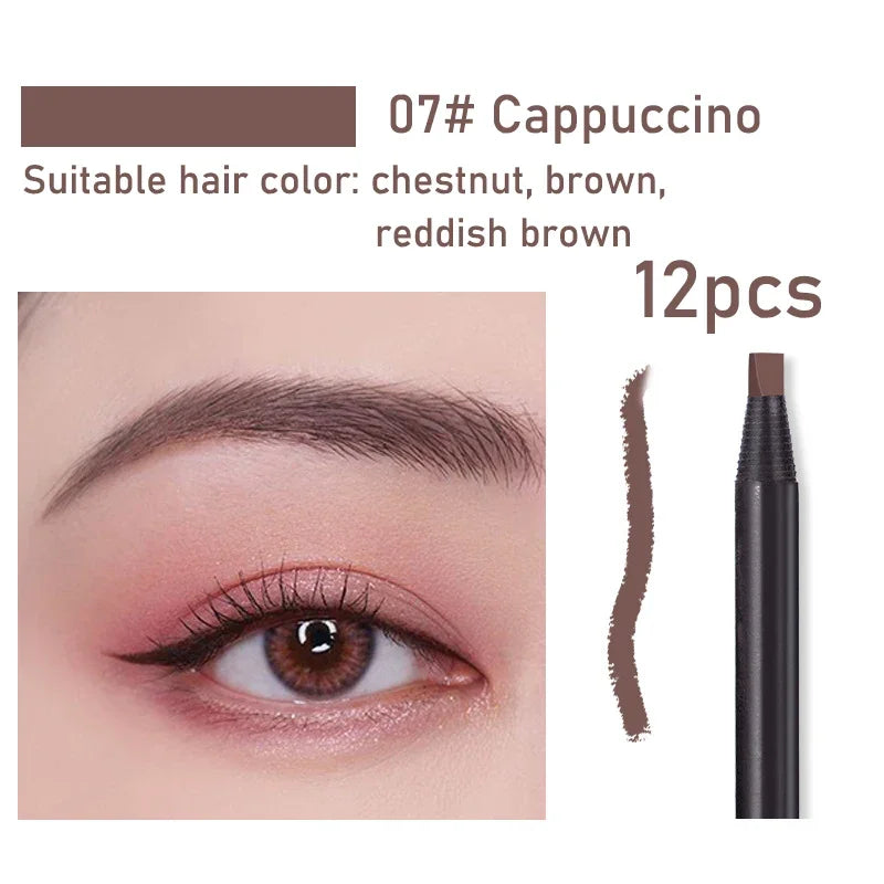HAOZHUANG Waterproof Long-Lasting Eyebrow Pencil with Soft Brush – Smudge-Proof Daily Eyebrow Makeup Tool