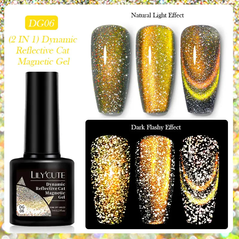 LILYCUTE Thermal Nail Gel Polish 3 Layers Temperature Shiny Color Changing Series Semi Permanent Soak Off UV Nail Gels Polish
