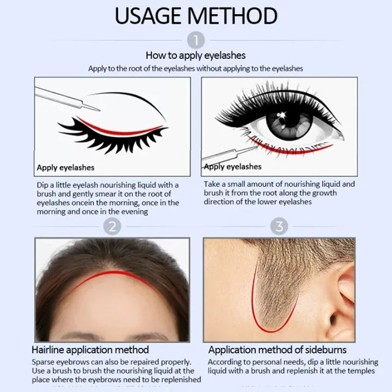 Eyebrow Growth Serum Nourishing Follicles Lashes Enhancer Thick Eyelash Nutrition Liquid Extension Intensive Lengthening 2024
