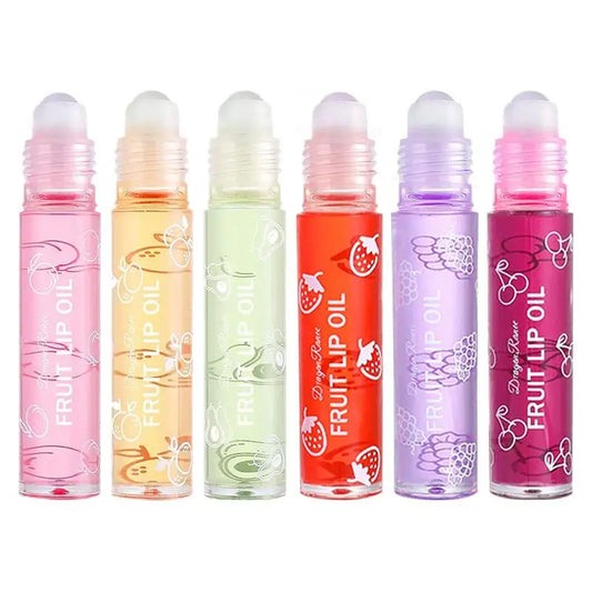 Transparent Hydrating Lip Gloss Fruit Roll-on Balm Lip Makeup Gloss Oil Primer Moisturizing Clear Lip Oil Long Lasting Cosmetics
