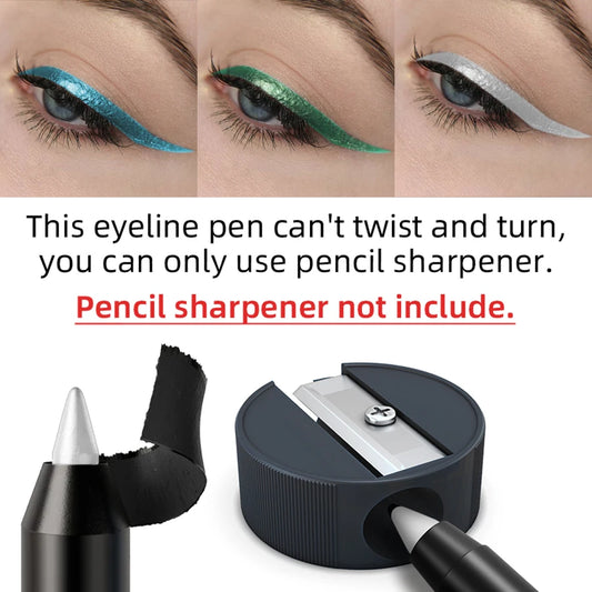 10-color 1pc colorful eyeliner pen,high pigmented waterproof pearly shimmer metallic smokey punk gothic style eyeliner makeup