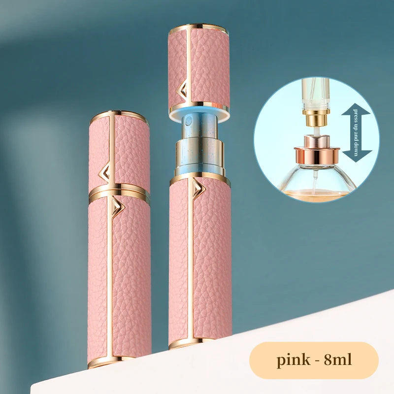 5ml PU leather mini perfume Atomizer Bottle Sprayer Suitable for Boarding Tight Sealing Travel Customized Refillable Bottles