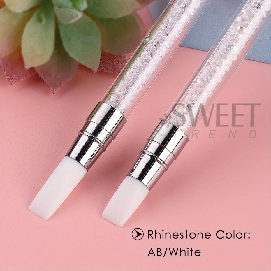 Double Head Silicone Nail Art Pen Carving Flower Sculpting Pen Adjustable Glue Stick Embossing Brush Professional Manicure Tools