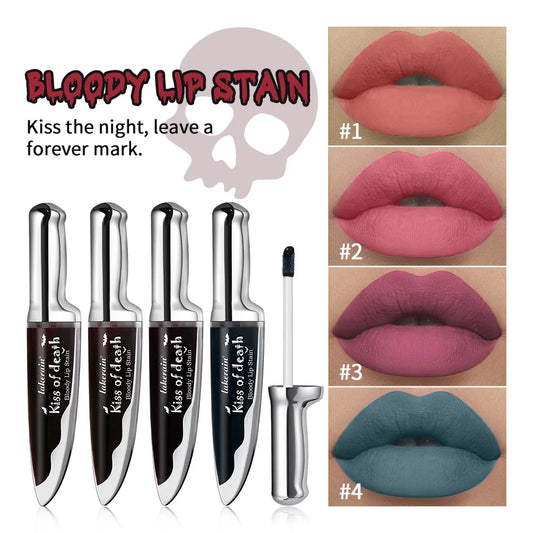 Lip Stain Kiss of Death Bloody Gothic Matte Long Lasting Waterproof Change of Black Vampire Halloween Cosplay Makeup