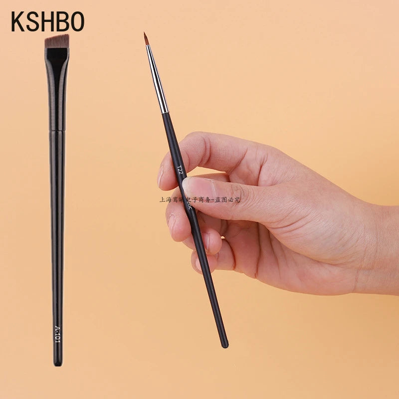 KSHBO 2pcs/set Brow Contour Brush Eyebrow Eyeliner Brush Portable Small Angled Eyebrow Liner Brush Women Makeup Cosmetic Tools