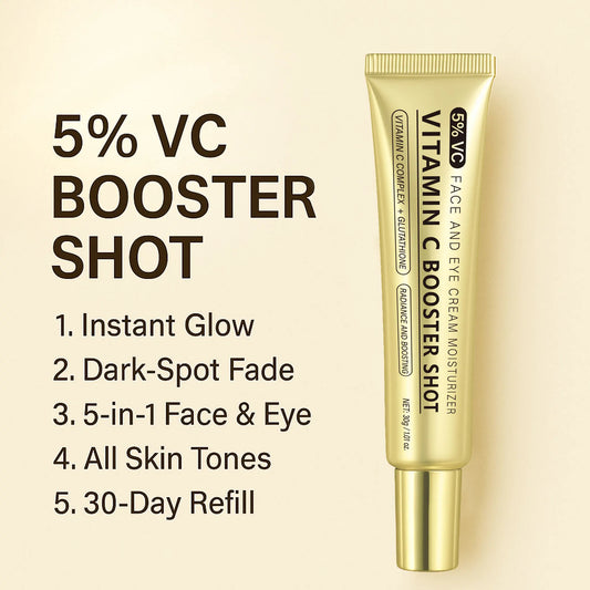 Vitamin C Booster Serum,Brightens Skin Tone, Vitamin C Shot Serum with Glutathione, Niacinamide and Vitamin E for Glow Skin,30g