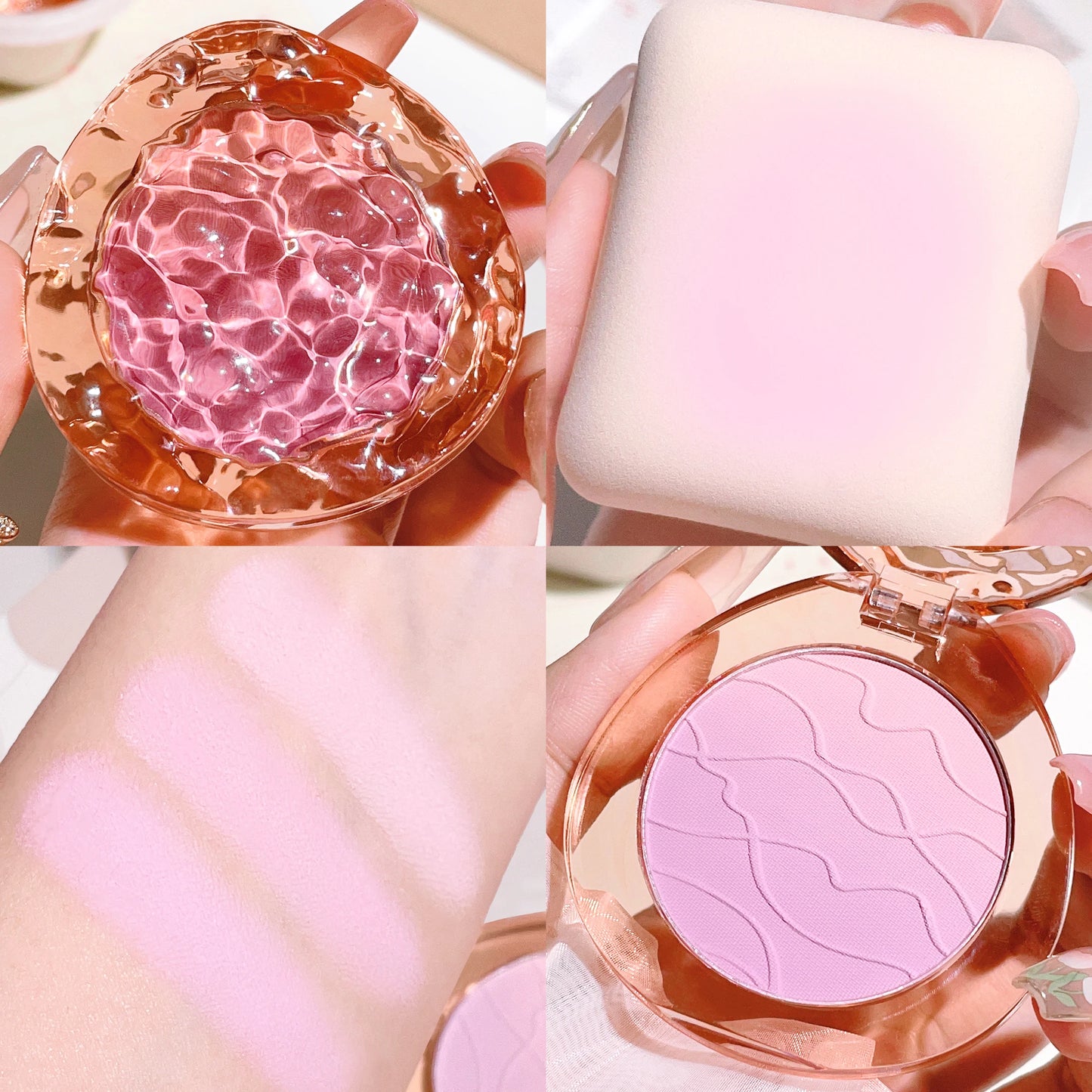 HISYI cute, pop, gradient blush, matte, delicate, daily nude makeup, brightens the color, naturally whitens students