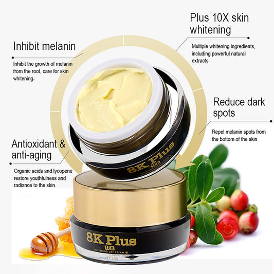 AILKE Whitening Face Cream, Reduce Dark Spots, Wrinkles, Melanin, Even Skin Tone, With Collagen, Glutathione, for All Skin Types
