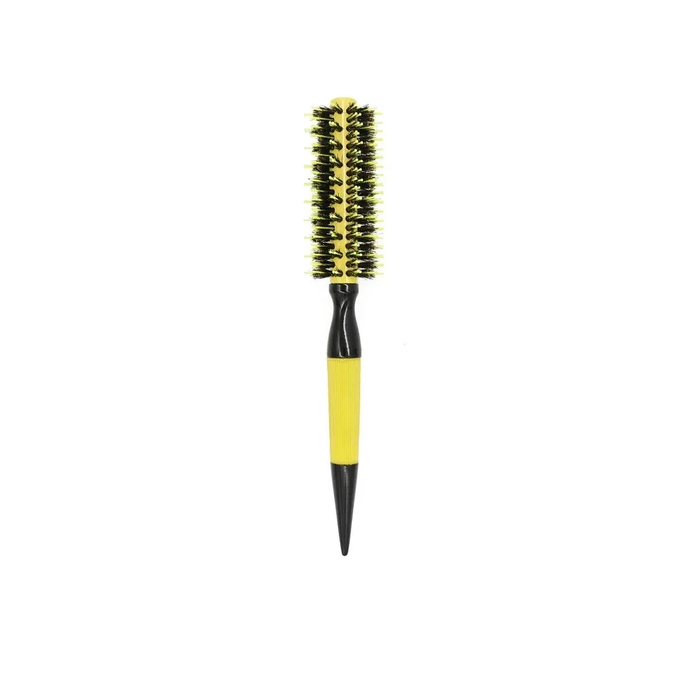 Professional Round Wooden Hair Brush 6 Sizes Boar Bristle Mix Nylon Salon Women Hair Styling Tools Yellow Brazil Hair Curlerl