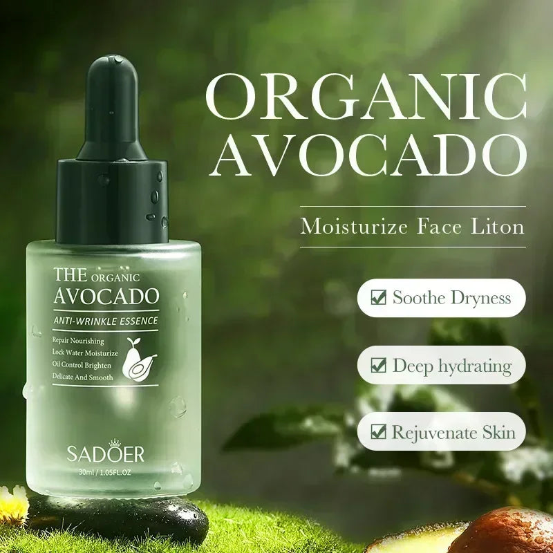 Avocado Face Essence Organic Shea Butter Moisturizing Anti-Aging Whitening Repairing Nourish Smooth Facial Serum Skin Care