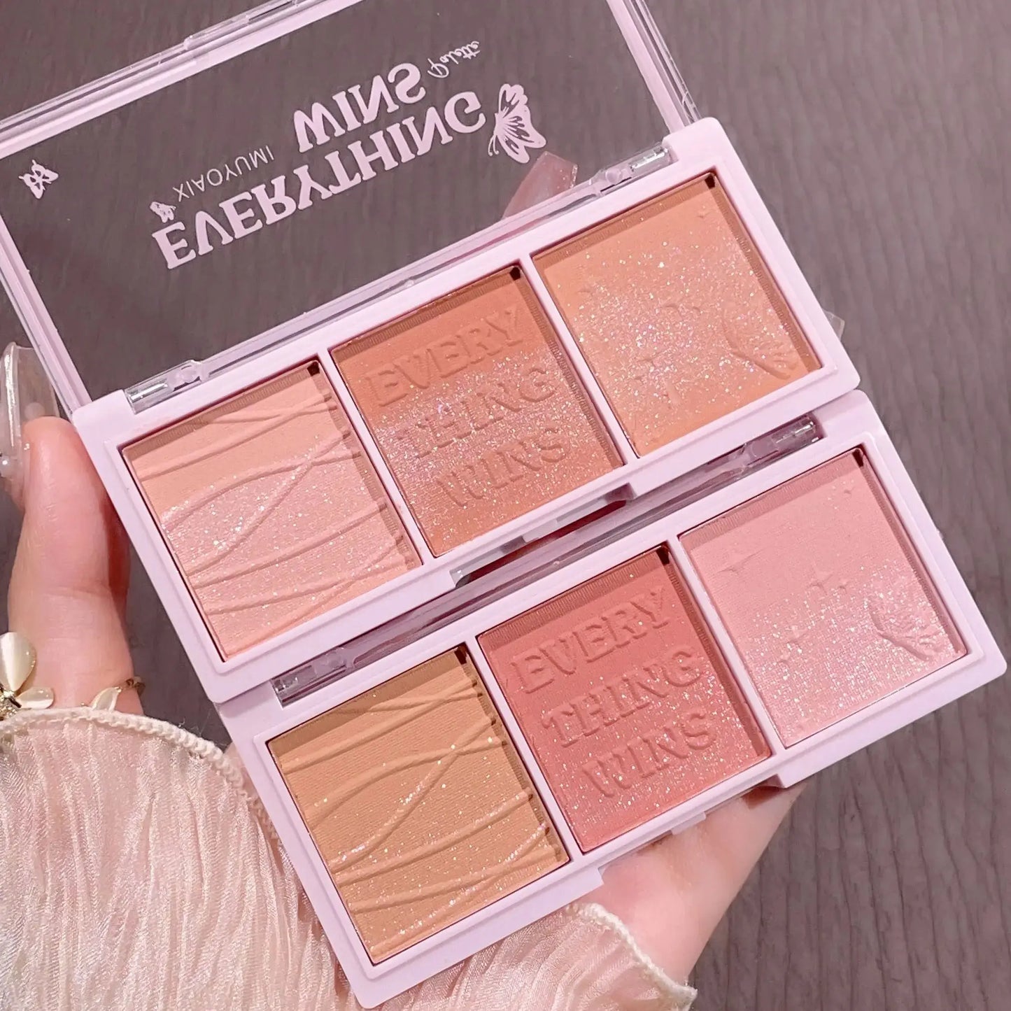 3-color Blush Palette Nude Makeup Natural Matte Milk Tea Orange Tone Long-lasting Rouge Blush Powder Cream Palette