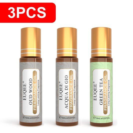 EUQEE 3pcs/1pcs Men's Fragrance Oil Leather Sweet Tobacco Dragons Blood Vanilla Musk Oud Wood Coffee Aromatherapy Perfume Oils