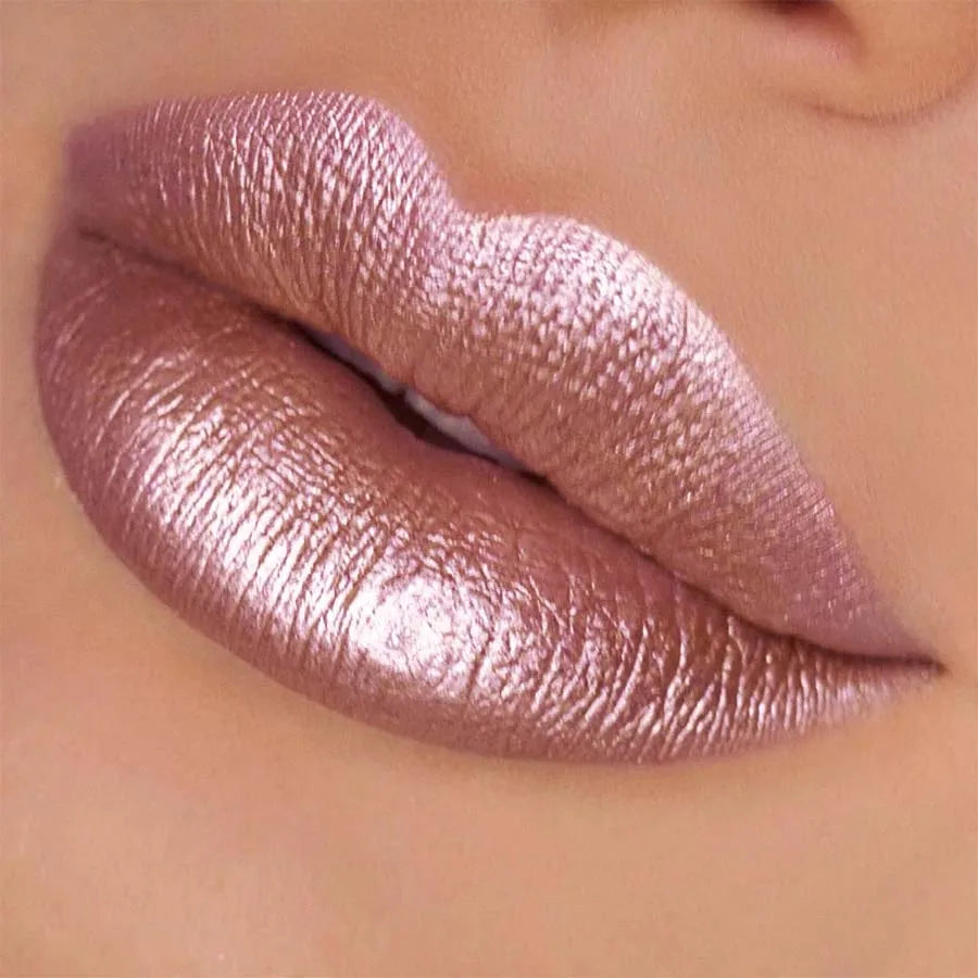1-PCS Metallic Lipstick – Long-Lasting Glitter Lip Glaze, Waterproof, Moisturizing Red Luminous Lip Tint, Shimmer Lip Gloss Makeup