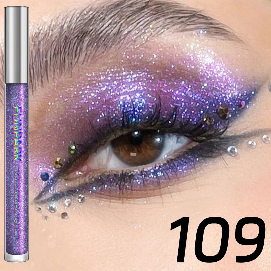 Colorful Liquid Eyeshadow Pink Green Black Diamond Shiny Eye Liner Pen Giltter Eyeshadow Palette Makeup Long Lasting Shimmer