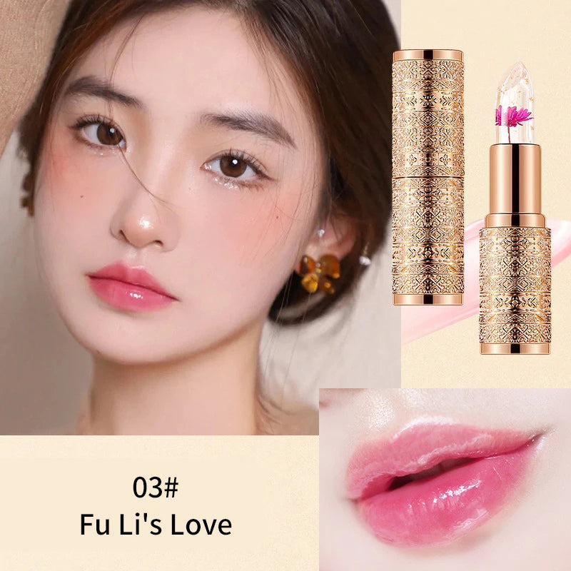Crystal Color-Changing Petal Lipstick for Women – Moisturizing, Long-Lasting, Non-Sticky Lip Balm