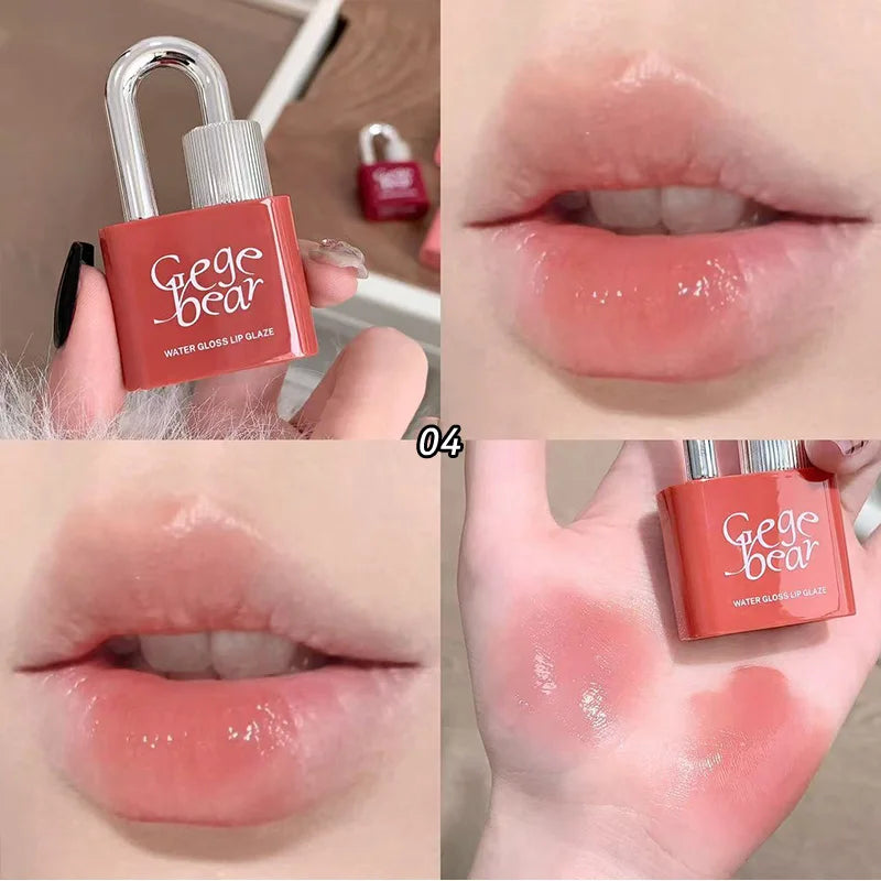 Gege Bear Lockheart Sweet Color Water-Gloss Lip Gloss-Vibrant Colors, Easy to Apply with Long-Lasting Hydration