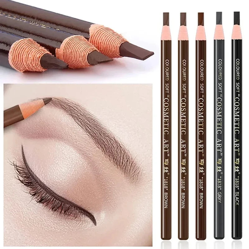 5pcs Professional Waterproof Microblading-Style Eyebrow Pencils – Long-Lasting, Smudge-Proof, Natural Tint Makeup Enhancers