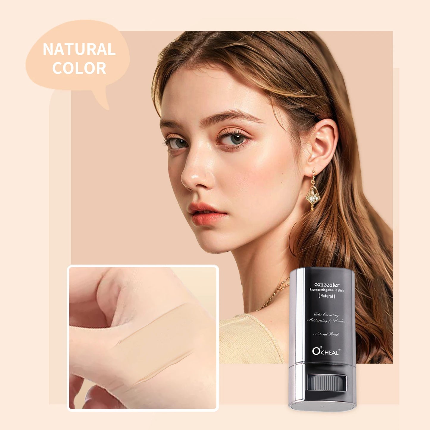 Ocheal Face Foundation Contour Stick Long-wear Lightweight Brighten Stick Face Concealer Blemish Contouring Beauty Makeup