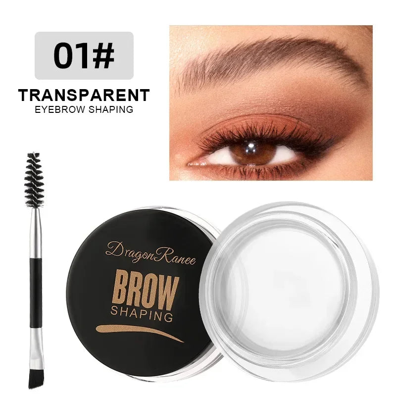Matte Brown & Black 3D Eyebrow Cream – Natural Tint, Waterproof, Long-Lasting Gel Wax for Wild, Defined Brows