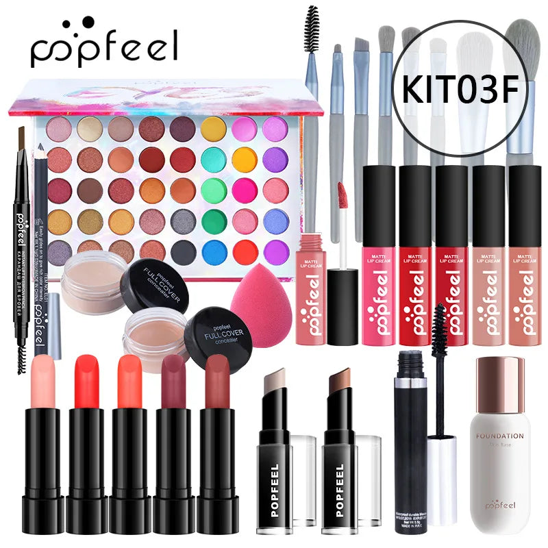Makeup Set Foundation Eyeshadow Makeup Brush Student Newcomer Full Makeup Gift Box Makeup Set 27 Pieces Christmas Birthday Gift