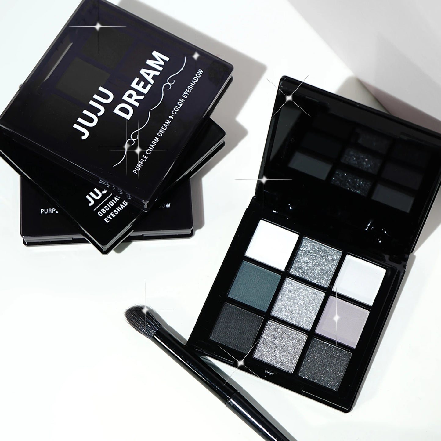 Nine-color eyeshadow palette, gray-pink smoky makeup, matte pearlescent silkworm brightening makeup