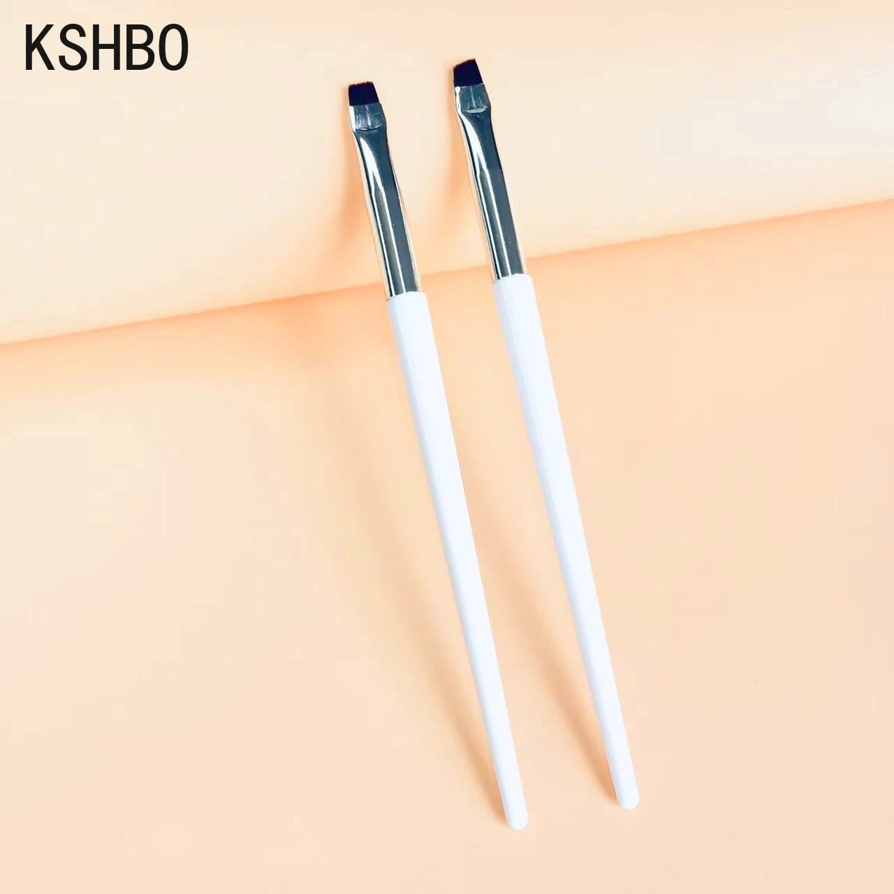 KSHBO 2pcs/set Brow Contour Brush Eyebrow Eyeliner Brush Portable Small Angled Eyebrow Liner Brush Women Makeup Cosmetic Tools
