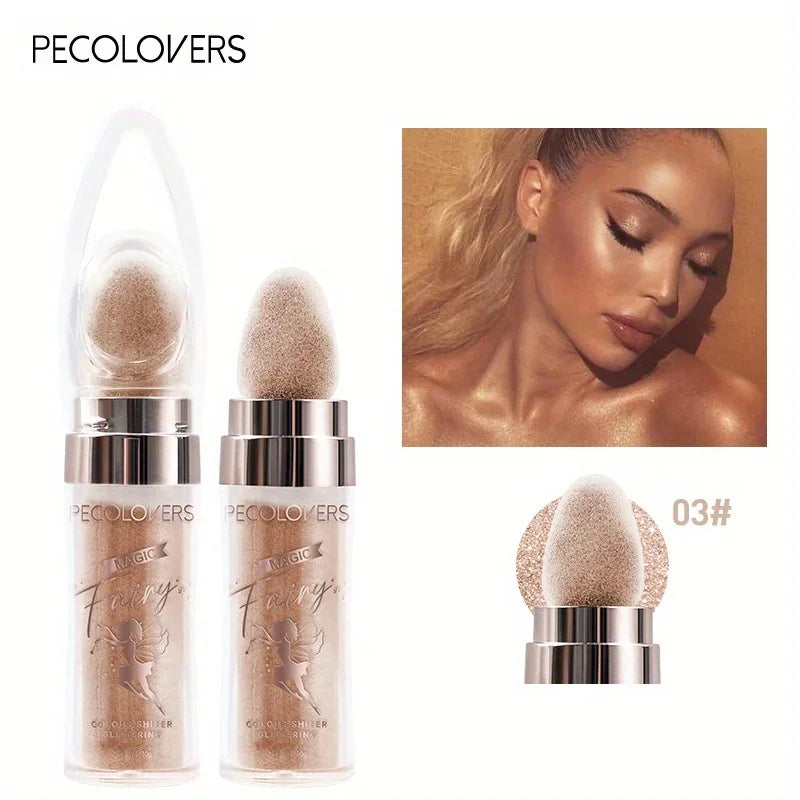 Fairy Powder Highlighter Stick - Shimmering Contour Blush for Brightening and Defining Your Features