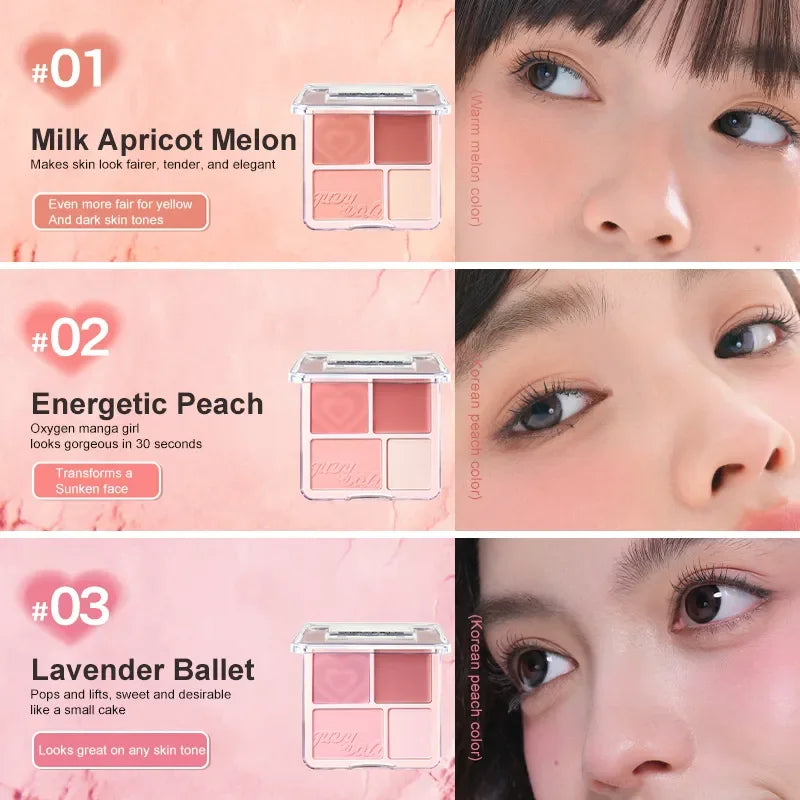 Judydoll 2-in-1 Blush & Highlighter Palette-Blush Cream, Radiant Matte Highlighter, Versatile Palette, Gift for Friends, Date