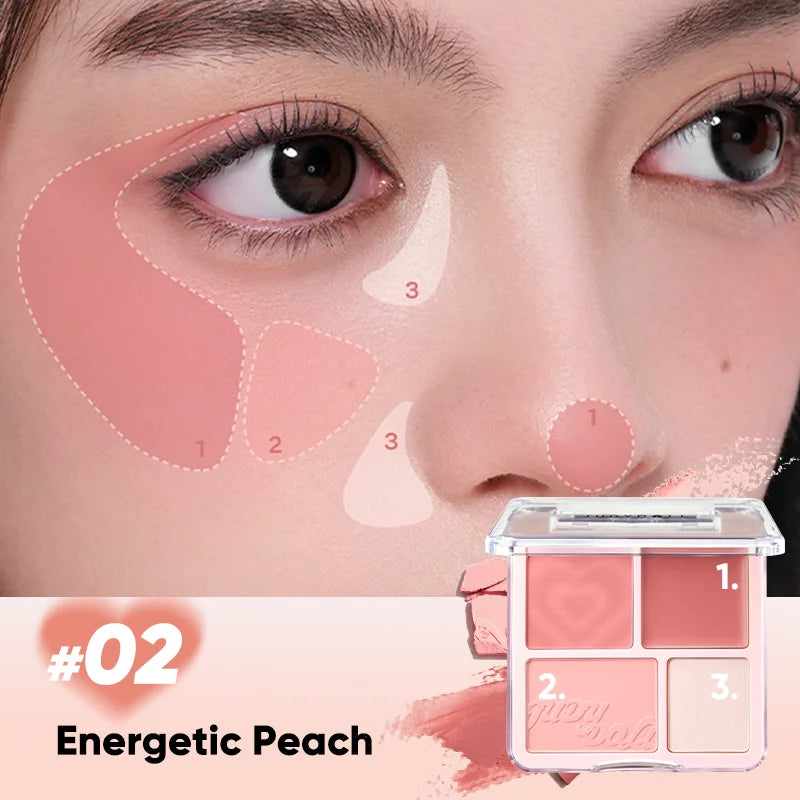 Judydoll 2-in-1 Blush & Highlighter Palette-Blush Cream, Radiant Matte Highlighter, Versatile Palette, Gift for Friends, Date