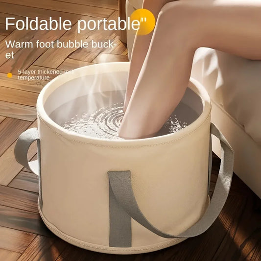 Cordless Portable Foot Soak Tub - Deep, Foldable Basin with Aluminum Insulation for Odor-Free Spa Experience