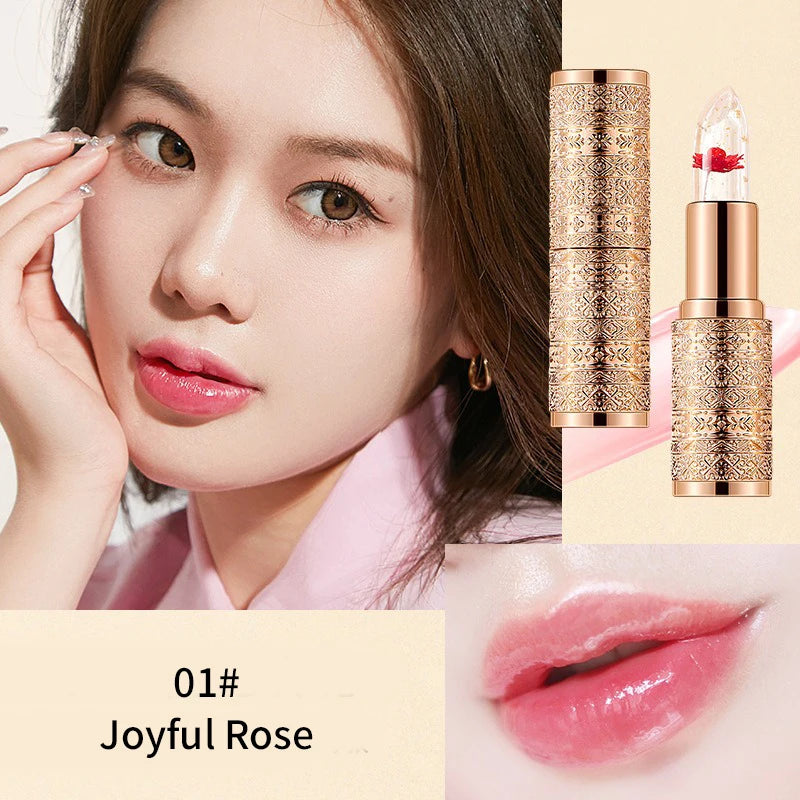 Crystal Color-Changing Petal Lipstick for Women – Moisturizing, Long-Lasting, Non-Sticky Lip Balm
