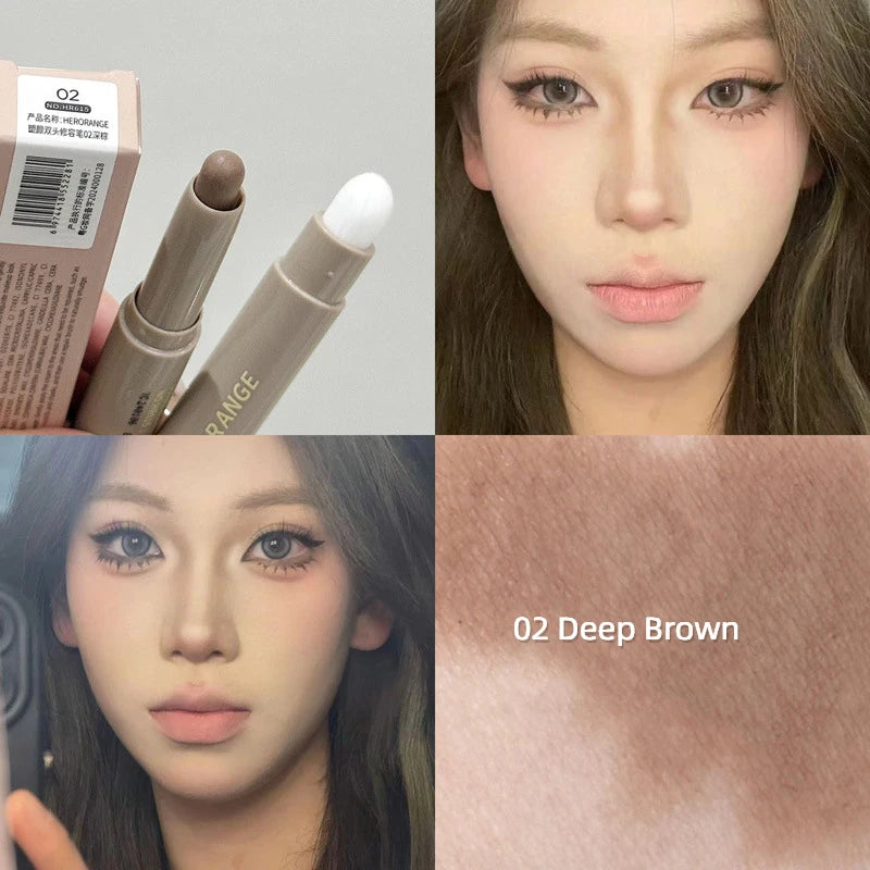 Nose Shadow Bronzer Contouring Makeup Pen Natural Grey Brown Three-dimensional Face Matte Shadow Cream Contour With Brush Makeup