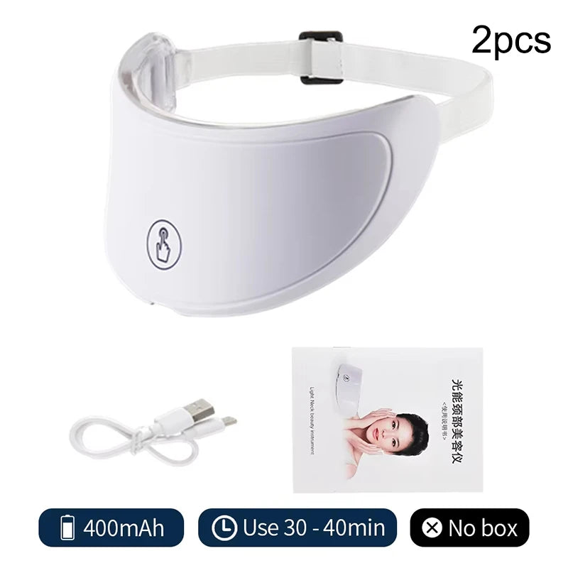 Neck LED Lift Mask Photon Anti-Wrinkle Skin Tightening Neck Beauty Device Skin Brighten Rejuvenation Neck Wrinkle Remover