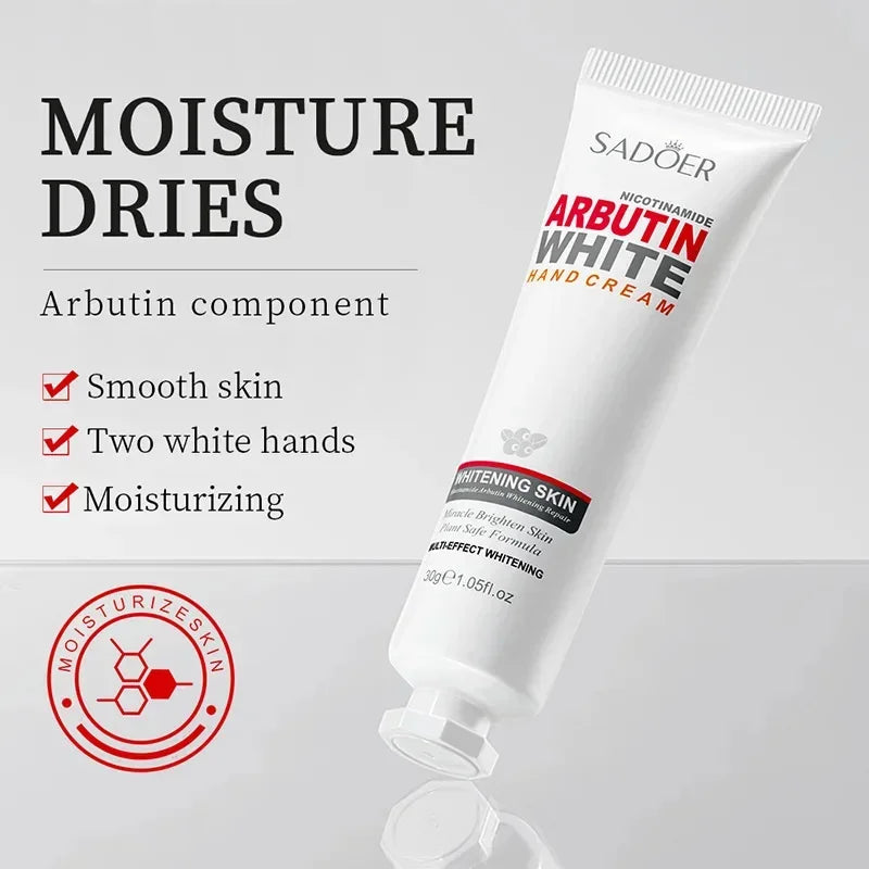 Whitening Hand Cream Niacinamide Arbutin Moisturizing Nourishing Exfoliating Calluses Anti-Chap Drying Crack Repair Body Care
