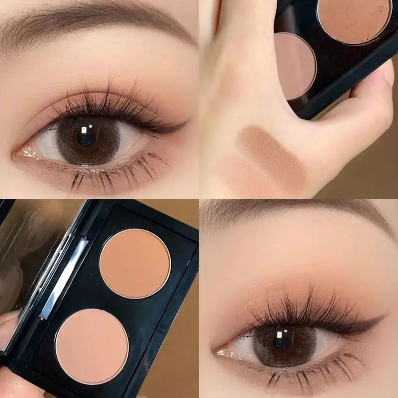 Taro Rose Tea Low Saturation Olive Skin Powder Brown Two-Color Eyeshadow Tray Monochrome Matte Pure Wind Earth Color