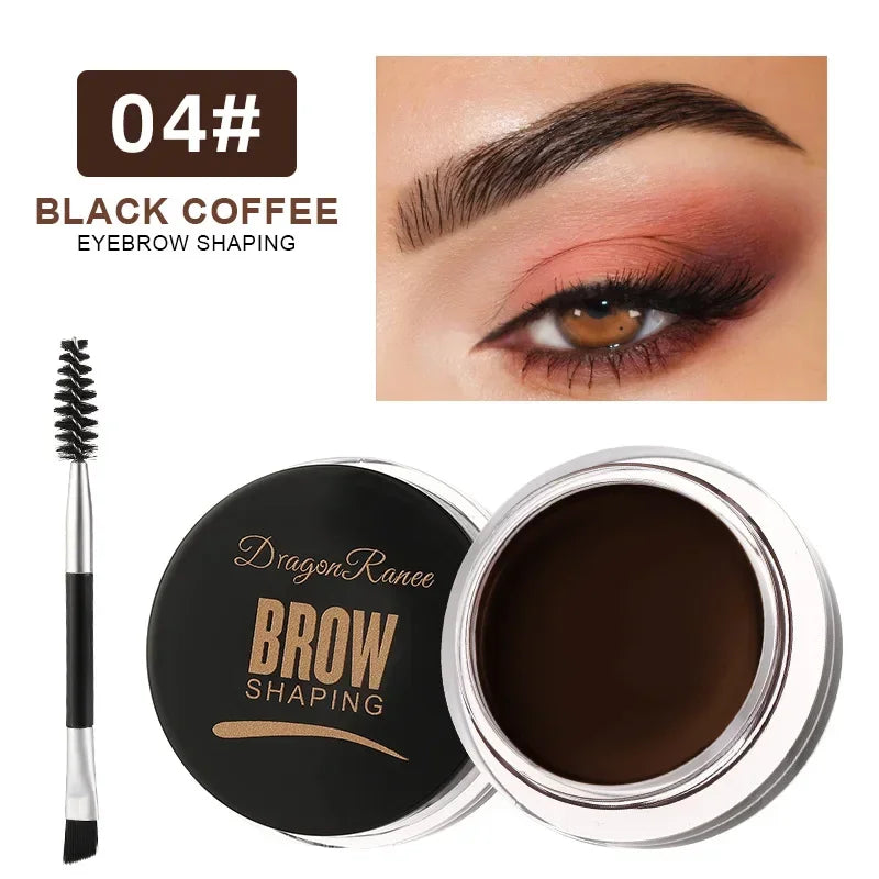 Matte Brown & Black 3D Eyebrow Cream – Natural Tint, Waterproof, Long-Lasting Gel Wax for Wild, Defined Brows