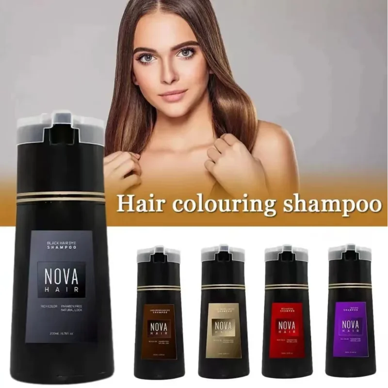 Nova 3-in-1 Hair Coloring Shampoo Oil Control Fluffy Refreshing Hair Dye Quick Dizzy Hair Coloring Shampoo Hair Care Products