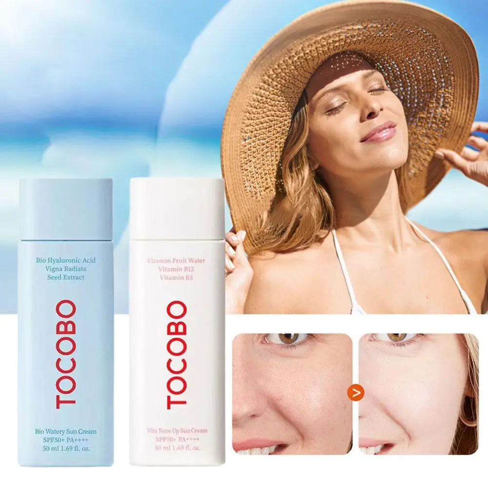 Tocobo SPF50+ Sunscreen Natural Cotton Sunblock Moisturizing Strong UV Violet Non-greasy Sun Protection Refreshing Skin Care