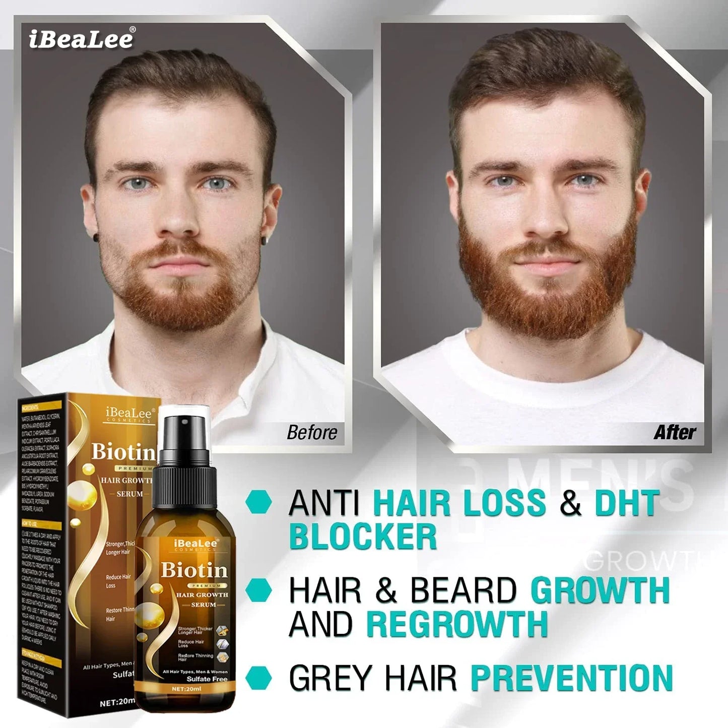 Biotin Hair Growth Serum Anti Hair Loss Spray Scalp Treatment Fast Growing Essential Oils For Men Women Hair Care Products 2024