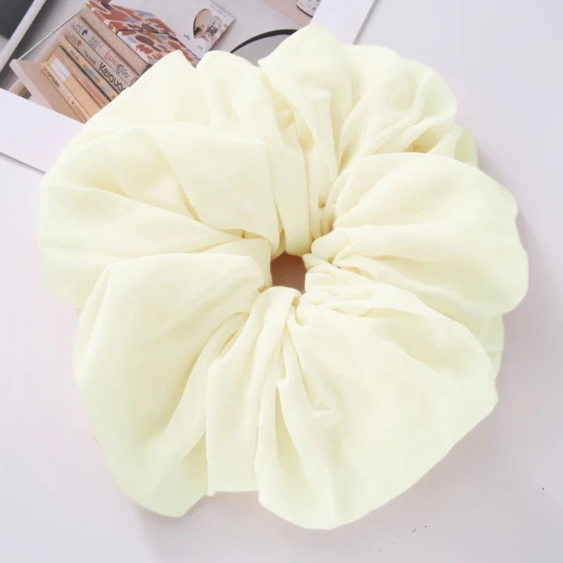 Big Size Chiffon Scrunchies For Muslim Women Custom Elastic Volumizing Oversized Neat stitching Malaysian Bunch Hair Tie