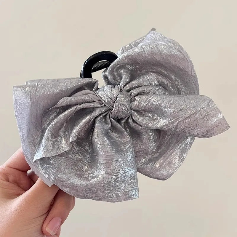 French Elegant Hair Claw Crabs For Women Polka Dot Fashion Bow Hair Clip Retro Head Shark Clip Luxury Hair Accessories