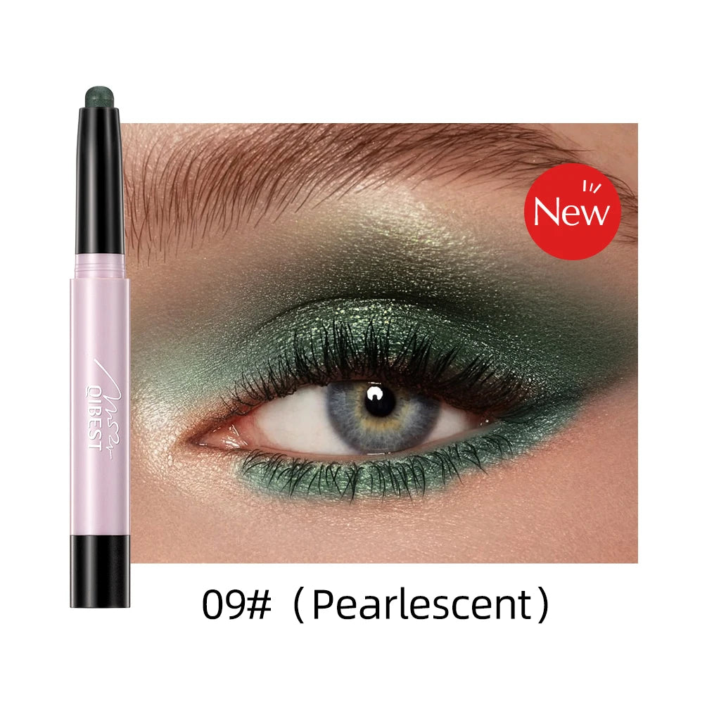 QIBEST 12 Colors Eyeshadow Sticker Cosmetics Shadows Pencil Eyeliner Highlighter Shimmer Pigment Professional Female Makeup