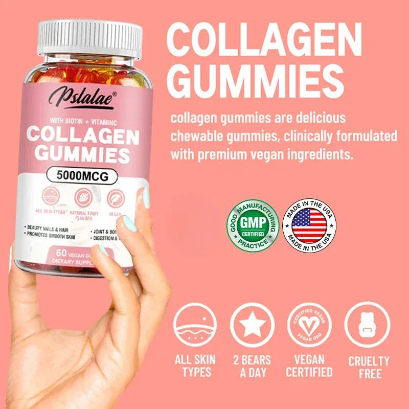 Collagen Gummies - Whitening Skin Beauty, Anti-aging, Smooth and Firm Skin, Reduce Wrinkles