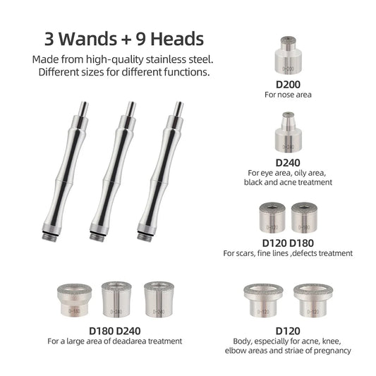 Home Use Facial Diamond Microdermabrasion Machine Face Peeling Beauty Machine Skin Exfoliation Pore Deep Cleaning SPA Skin Care