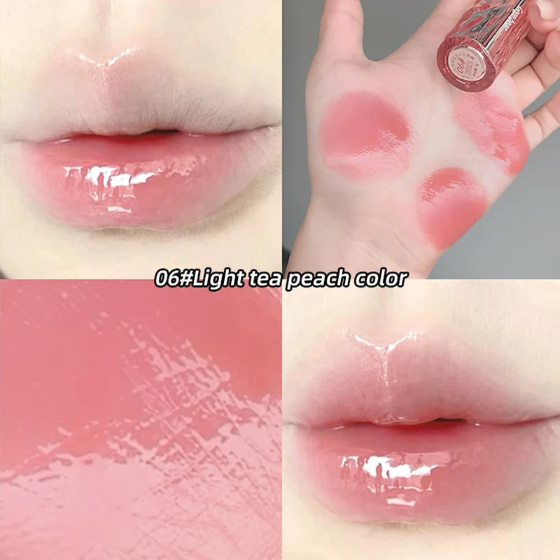 Crystal Translucent Lip Glaze – Moisturizing, Long-Lasting, Natural Red Lip Color, Easy-to-Wear Lip Gloss